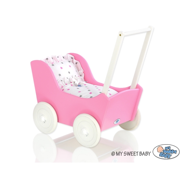 Puppenwagen Mila Weiß Fuchsie 55027-622