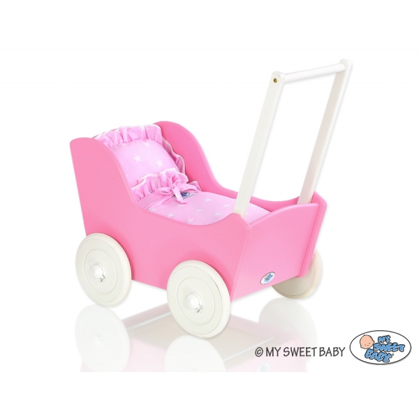 Puppenwagen Mila Weiß Fuchsie 55027-719