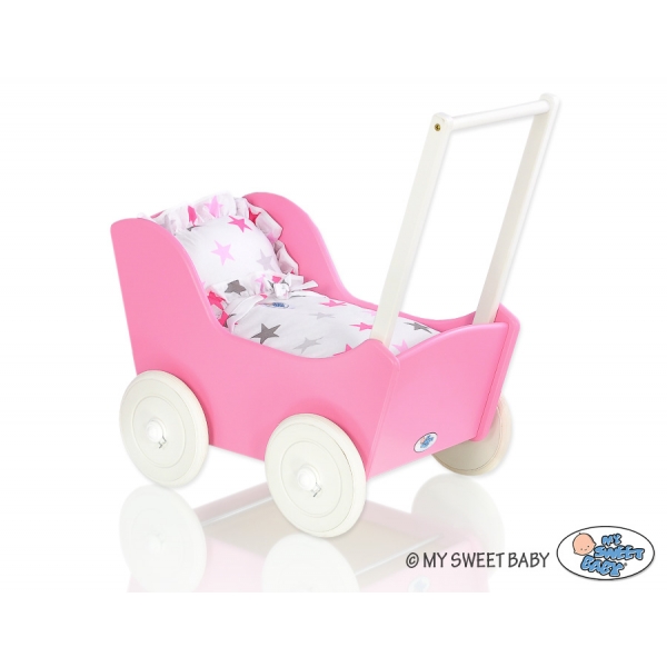 Puppenwagen Mila Weiß Fuchsie 55027-764