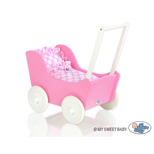Puppenwagen Mila Weiß Fuchsie 55027-768