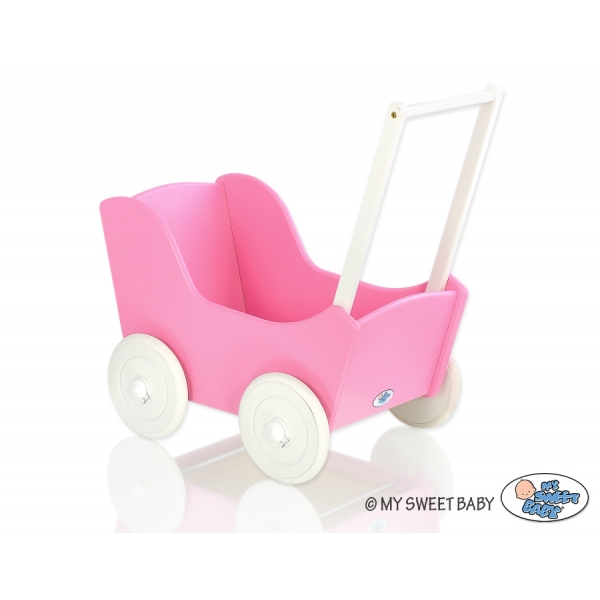 Puppenwagen Mila Weiß Fuchsie 55027