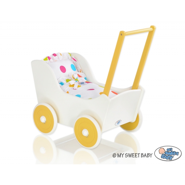 Puppenwagen Mila Weiß Gelb 145025-548