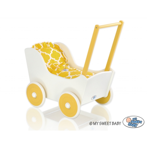 Puppenwagen Mila Weiß Gelb 145025-723