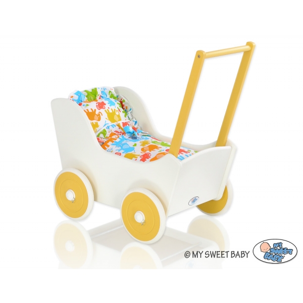 Puppenwagen Mila Weiß Gelb 145025-735