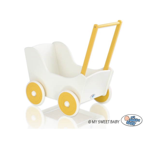 Puppenwagen Mila Weiß Gelb 145025