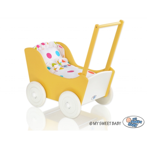 Puppenwagen Mila Weiß Gelb 145026-548