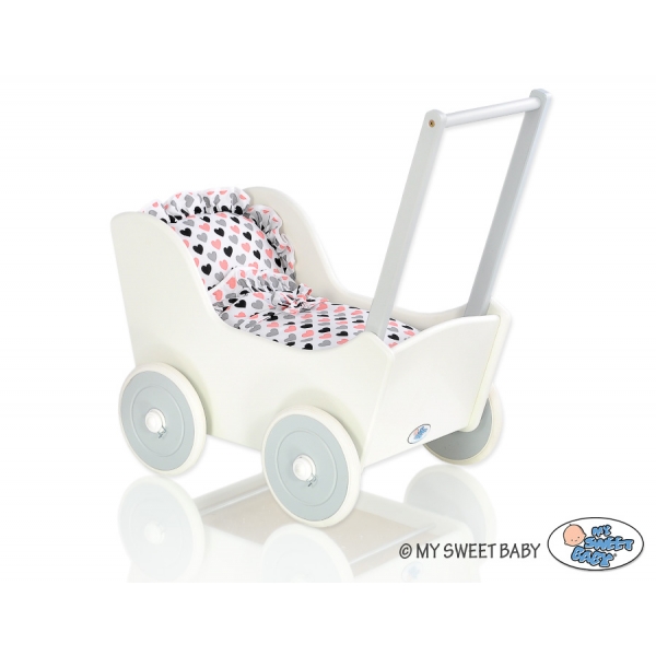 Holz Puppenwagen Mila Weiß Grau 65025-767