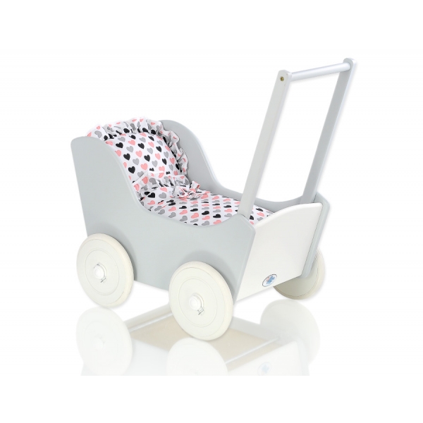 Puppenwagen Holz Mila Weiß Grau 65026-767