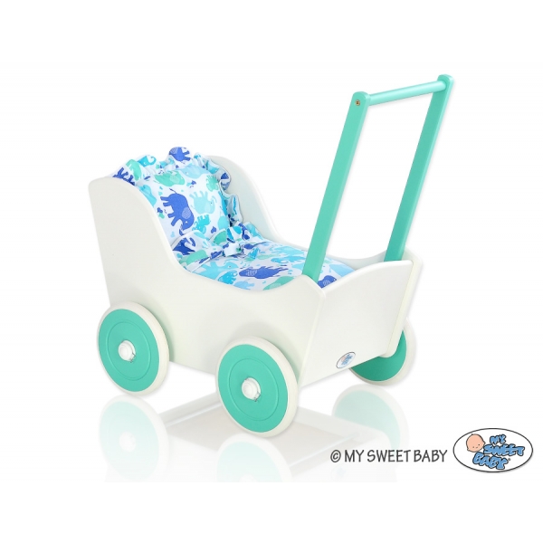 Puppenwagen Mila Weiß Minze 25025-734