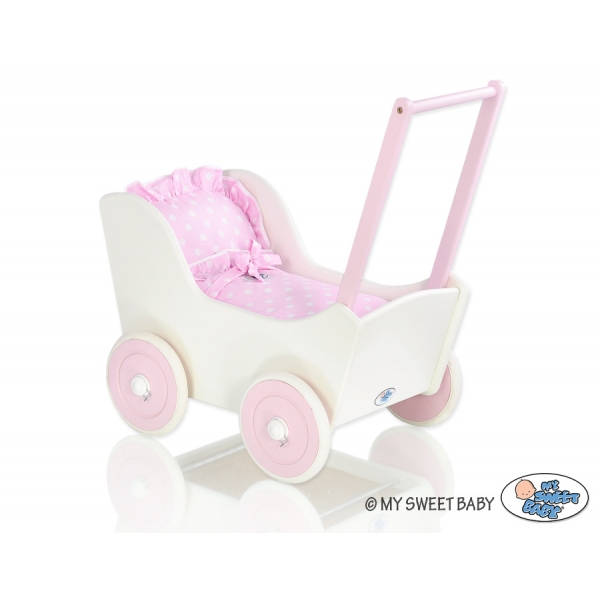 Puppenwagen Mila Weiß Rosa ab 1 Jahr 85025-553