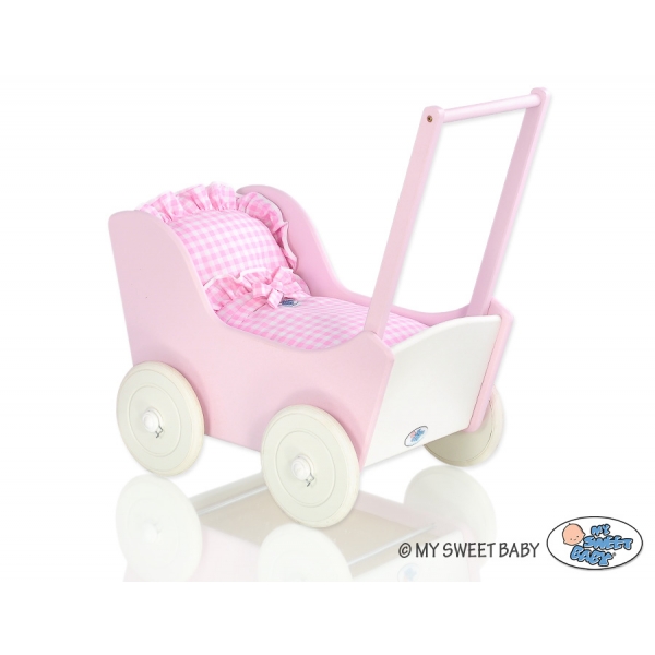 Puppenwagen Mila Weiß Rosa 85026-384