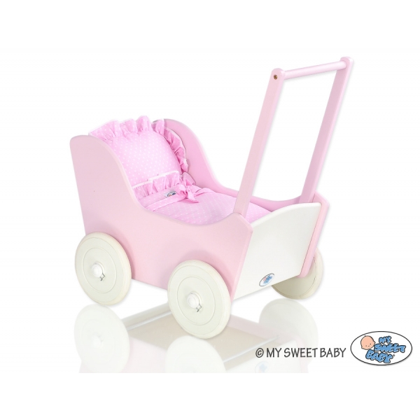 Puppenwagen Mila Weiß Rosa 85026-530