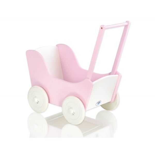 Puppenwagen Mila Weiß Rosa 85026