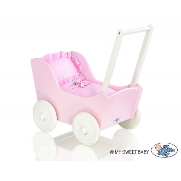 Puppenwagen Mila Weiß Rosa 85027-553