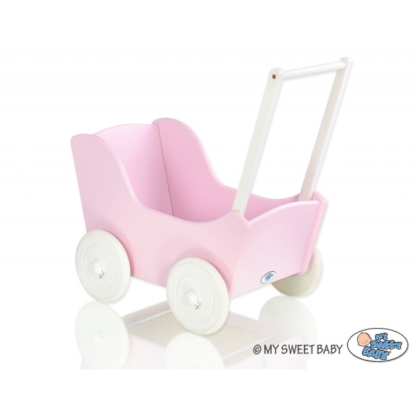 Puppenwagen Mila Weiß Rosa 85027