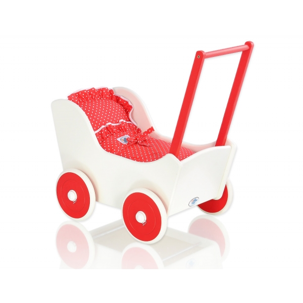 Puppenwagen Mila Weiß Rot 125025-763