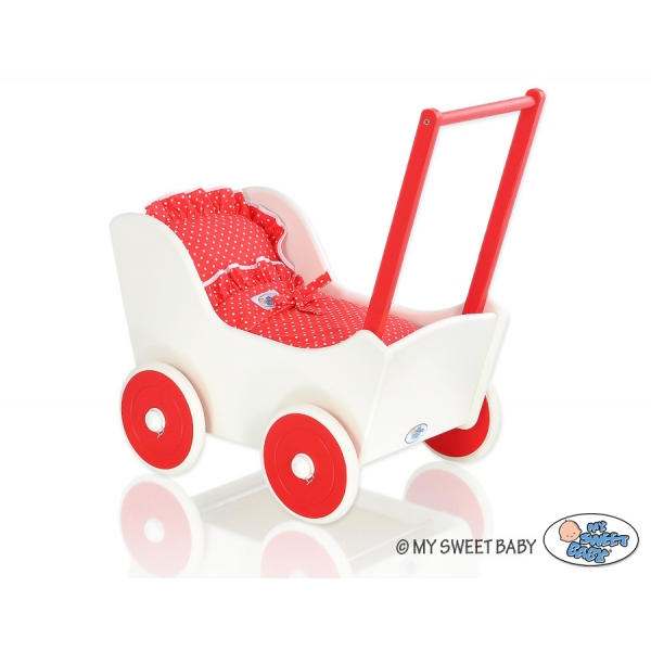 Puppenwagen Mila Weiß Rot 125025-763