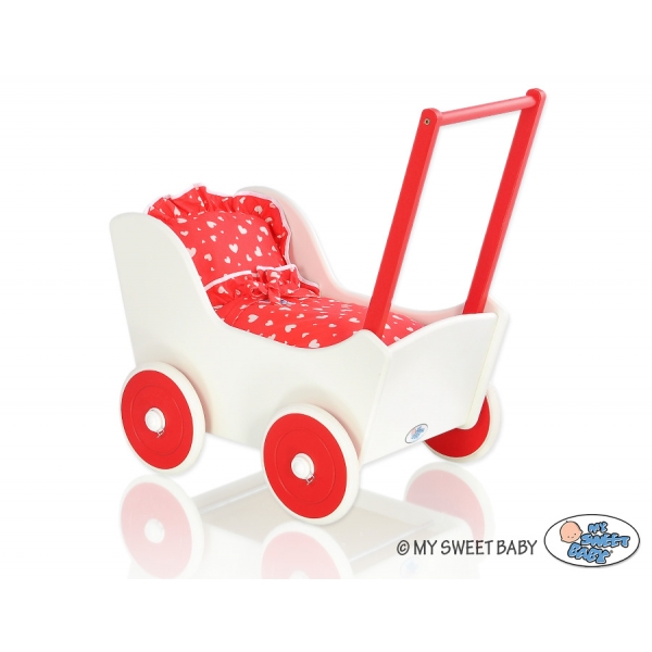 Puppenwagen Mila Weiß Rot 125025-771
