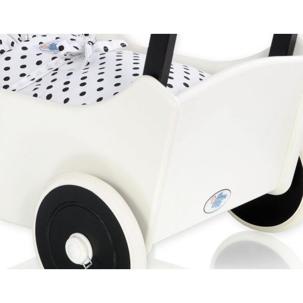 Puppenwagen Mila Weiß Schwarz 115025-738