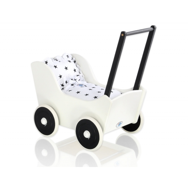 Puppenwagen Mila Weiß Schwarz 115025-739