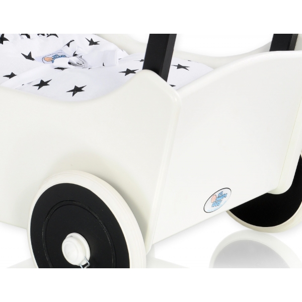 Puppenwagen Mila Weiß Schwarz 115025-739
