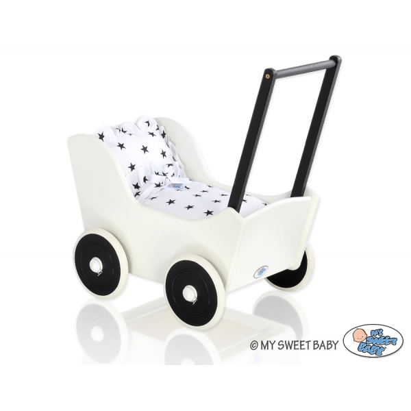 Puppenwagen Mila Weiß Schwarz 115025-739