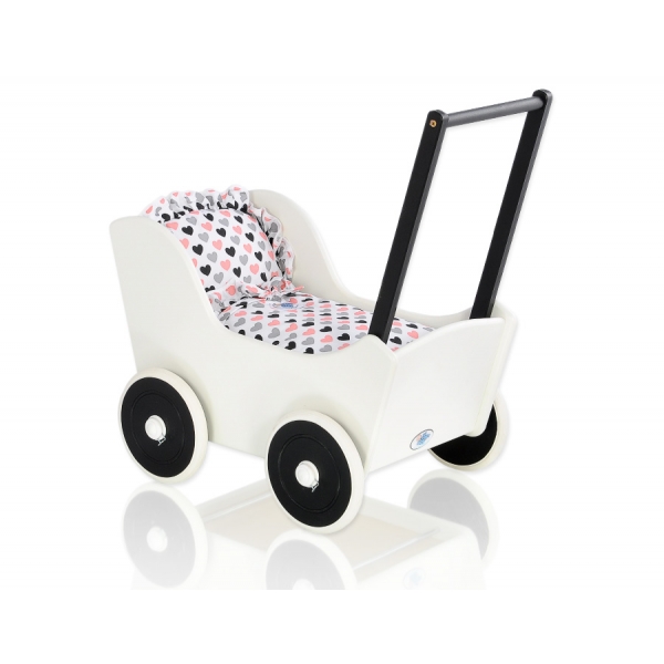 Puppenwagen Mila Weiß Schwarz 115025-767