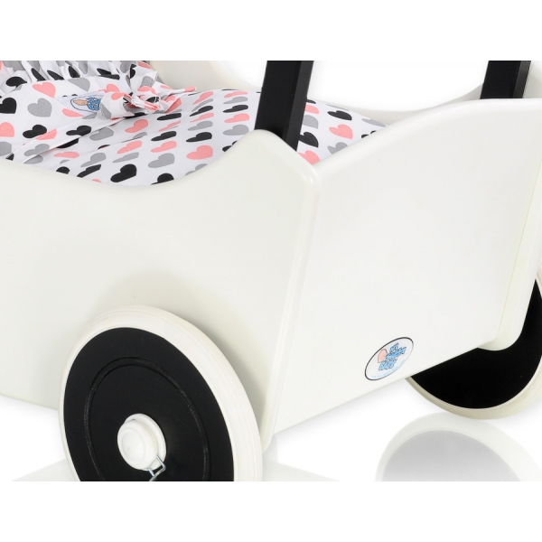 Puppenwagen Mila Weiß Schwarz 115025-767