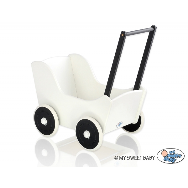 Puppenwagen Mila Weiß Schwarz 115025