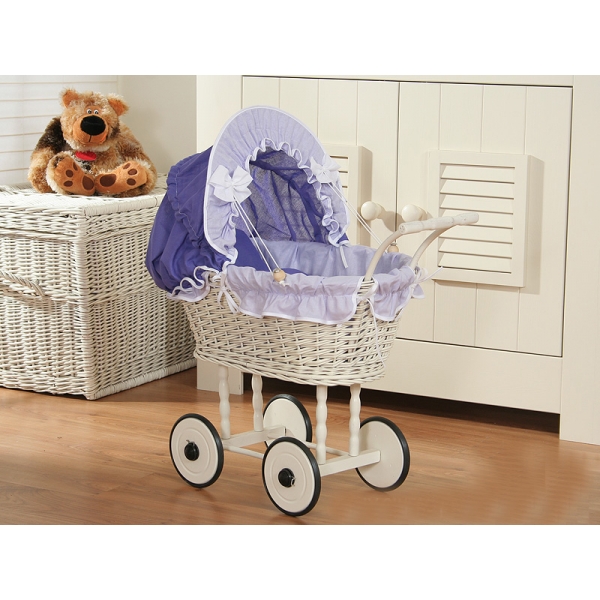 Rattanpuppenwagen Weiß nr 71699-375