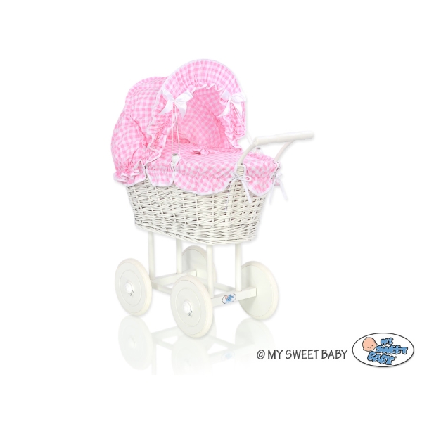 Puppenwagen nr Weiße Weide Bettwäsche Rosa Kariert 71699-384