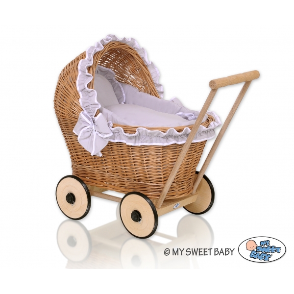 Puppenwagen Weide Bettwäsche Grau nr 1702-523