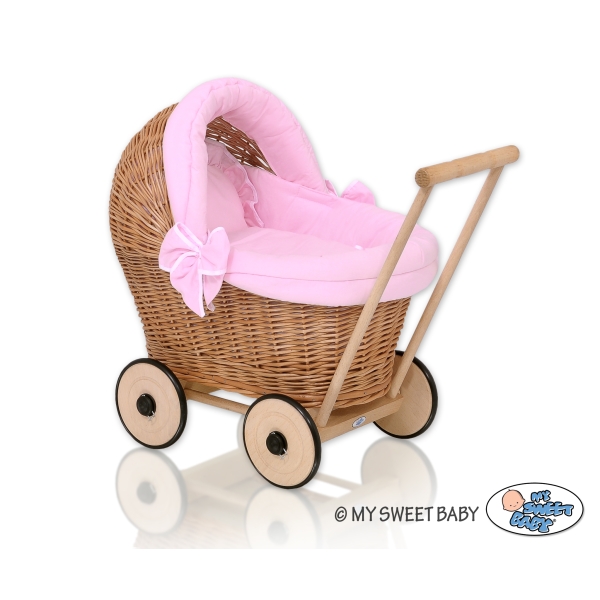 Puppenwagen Holz und Weide