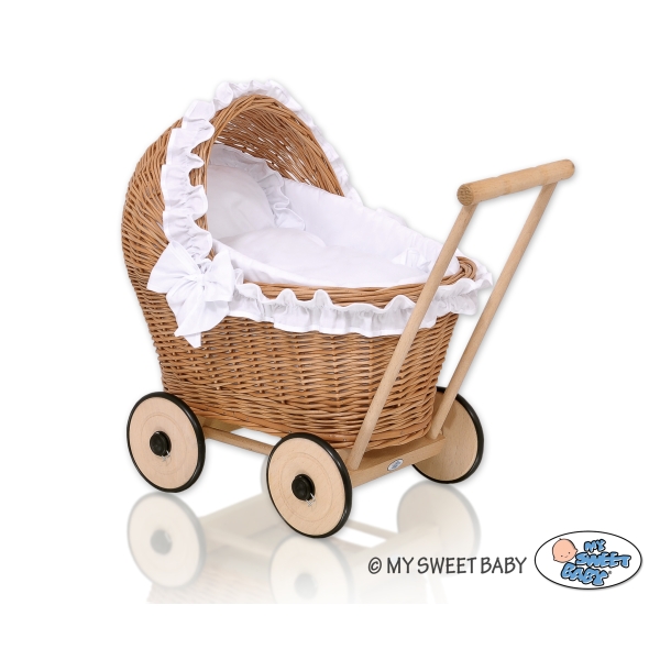 Puppenwagen Weide Bettwäsche Weiß nr 1702-516