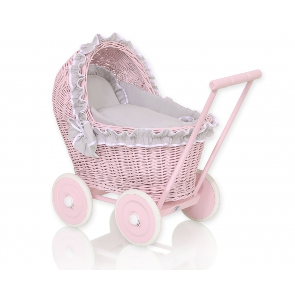 Puppenwagen Weide Rosa Bettwäsche Grau nr 81702-523