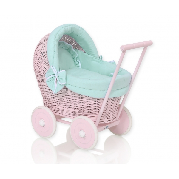 Puppenwagen Weide Rosa Bettwäsche Minze nr 81703-1031