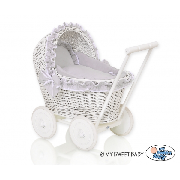 Puppenwagen Weide Weiß Bettwäsche Bettset Grau nr 71702-523