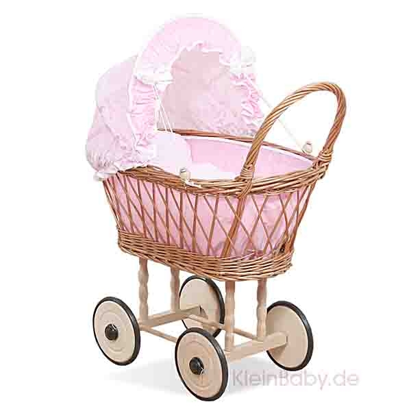 Puppenwagen Korb Rosa Bettwäsche Set für Puppen