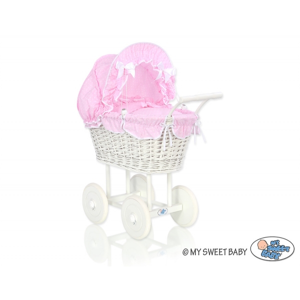 Puppenwagen Weiße Weide Rosa mit Punktmuster Weiß nr 71699-530