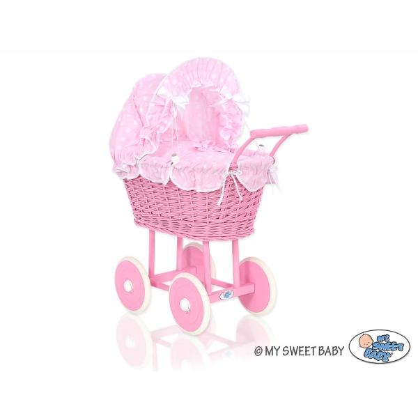Rosa Weide Puppenwagen Bettwäsche Rosa Punktmuster nr 51699-553