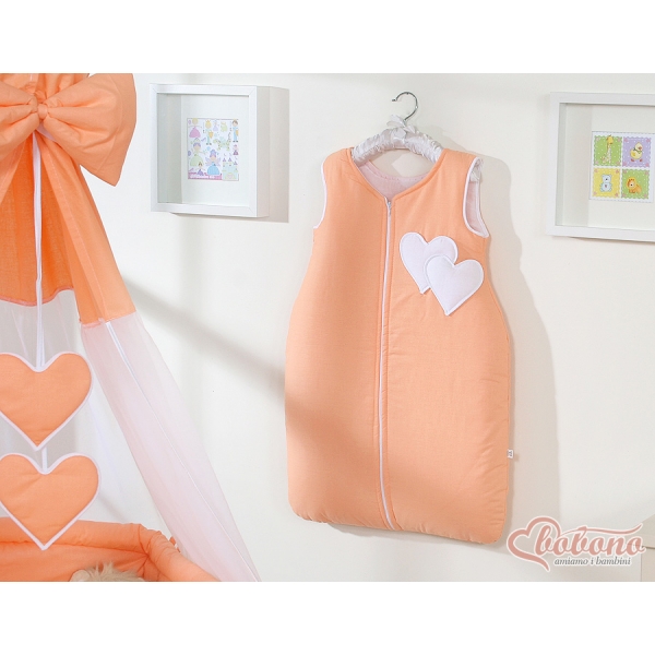 Schlafsack für Baby - Hängende Herzen orange
