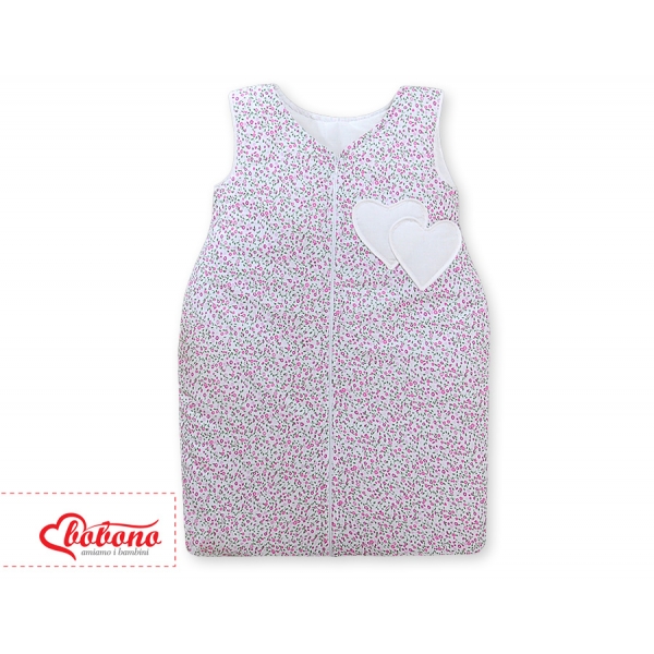 Schlafsack für Baby - Hängende Herzen rosa Blümchen
