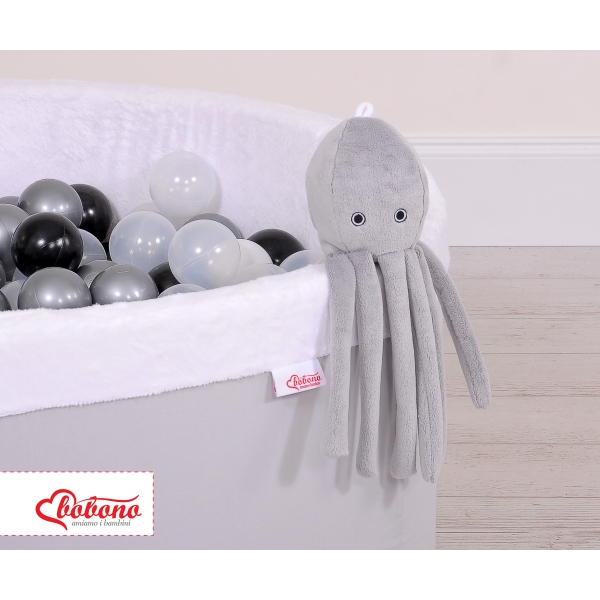 Schmuse Krake Octopus mit Rassel - grau