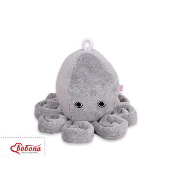 Schmuse Krake Octopus mit Rassel - grau