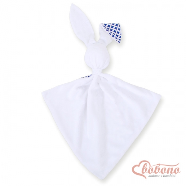 Schmusehase für Baby Doppelseitig Häschen - Blumenmuster-Dunkelblau