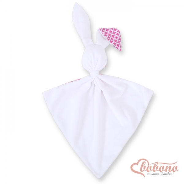 Schmusehase für Baby Doppelseitig Häschen - Blumenmuster-Rosa