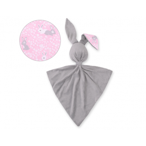 Schmusehase für Baby Doppelseitig Häschen - rosa Hasen