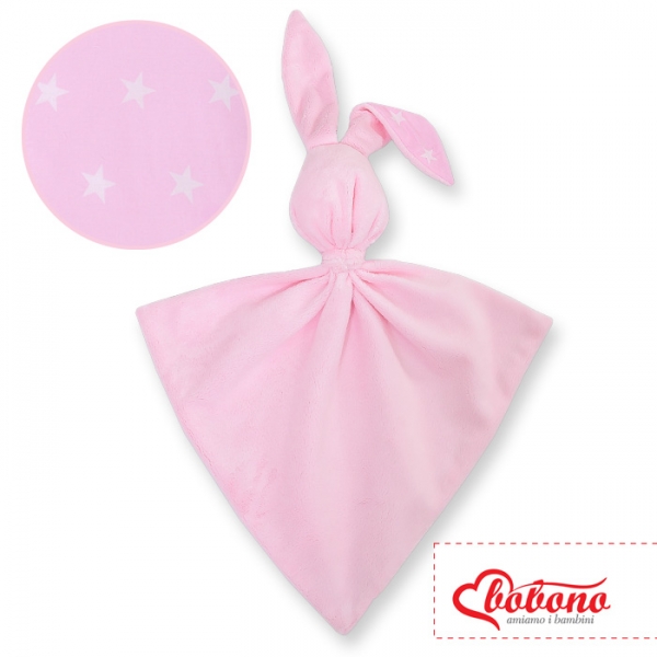 Schmusehase für Baby Doppelseitig Häschen - Rosa Sternchen