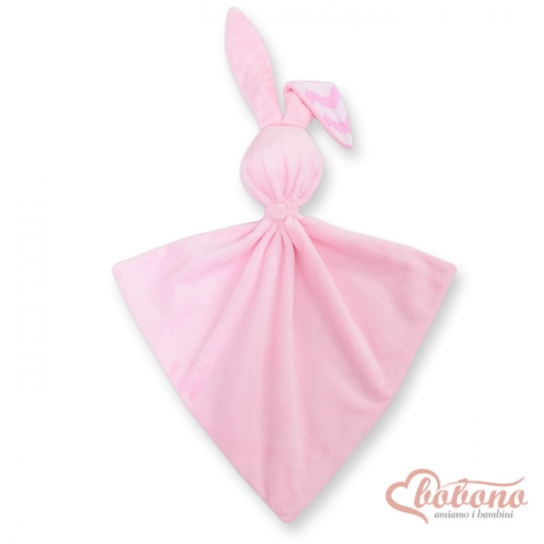 Schmusehase für Baby Doppelseitig Häschen - Simple rosa Chevron