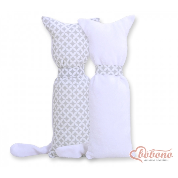 Schmusekatze Doppelseitig - Blumenmuster-grau